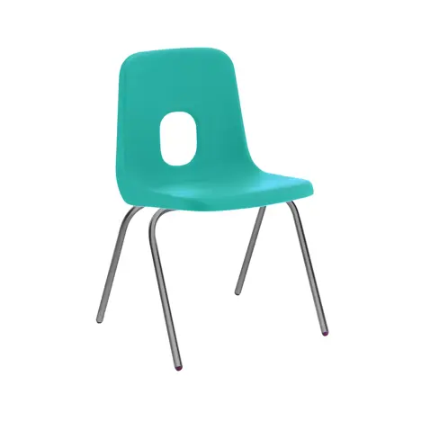 E Series Polypropylene Classroom Chair - 4 Grey Legs - Size EA - Emerald